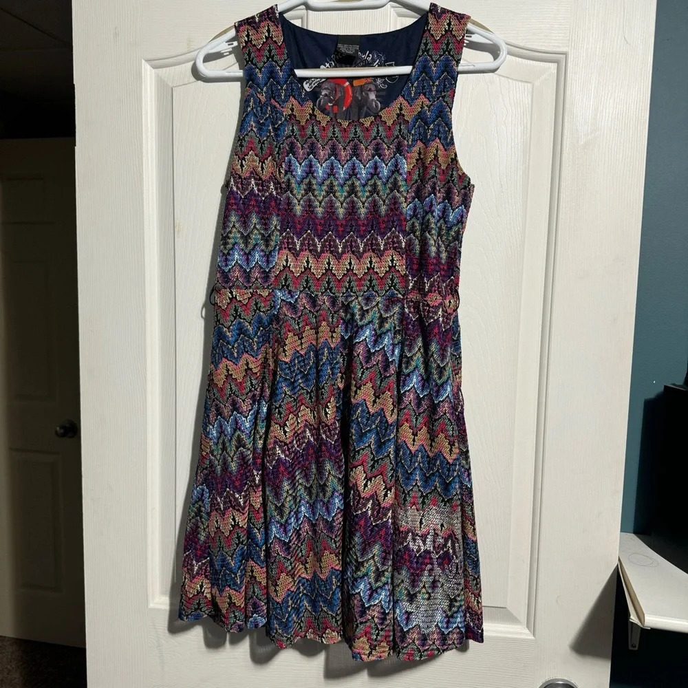 Desingual Atypical Chula Life Mini Dress Medium Mardi-gras Wearable Art - Picture 2 of 15